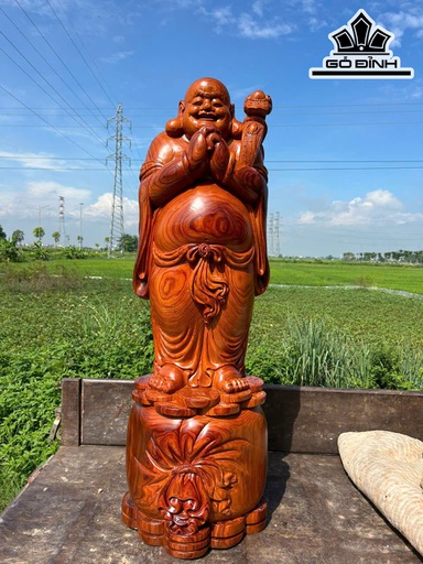 Tượng Phật Di Lặc Gỗ Cẩm Cao 143 Ngang 48 Sâu 48 (cm) - 160kg