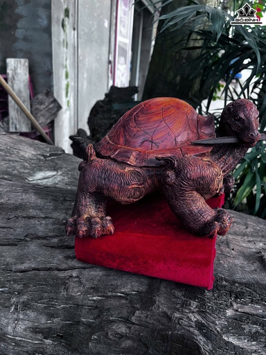 Rùa Phong Thủy Gỗ Trắc Cao 25 Ngang 27 Sâu 15 (cm)