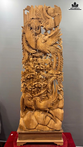 Tượng Phu Thê Viên Mãn Gỗ Ngọc Am Cao Cả Kỷ 150 Ngang 47 Sâu 19 (cm) - Kỷ Cao 15 (cm)