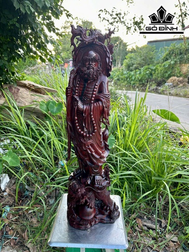 Tượng Đạt Ma Sư Tổ Gỗ Trắc Cao 82 Ngang 24 Sâu 22 (cm)