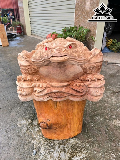 Tượng Thiềm Thừ Gỗ Ngọc Am Cao 30 Ngang 50 Sâu 40 (cm)