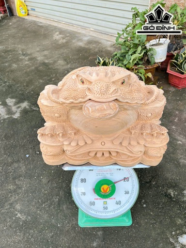 Tượng Thiềm Thừ Gỗ Ngọc Am Cao 34 Ngang 44 Sâu 38 (cm)