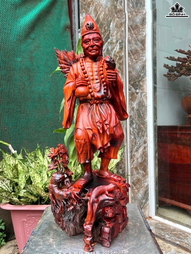 Tượng Tế Công Gỗ Trắc Cao 58 Ngang 22 Sâu 20 (cm)