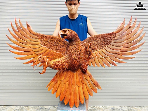 Tượng Đại Bàng Gỗ Hương Cao 100 Ngang 160 Sâu 40 (cm)