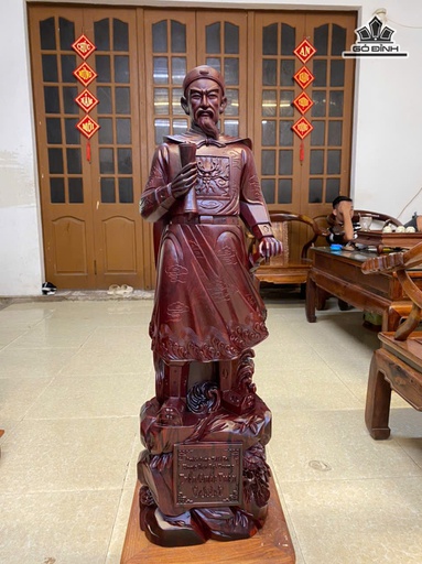 Tượng Trần Quốc Tuấn Gỗ Cẩm Cao 80 Ngang 25 Sâu 18 (cm)