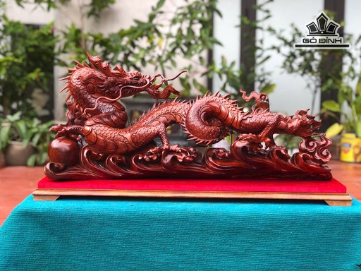 Tượng Rồng ( Nhất Long) Gỗ Hương Cao 39 Ngang 75 Sâu 22 (cm)