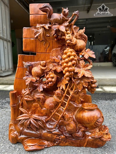 Nho Sóc Gỗ Hương Cao 68 Ngang 50 Sâu 18 (cm)