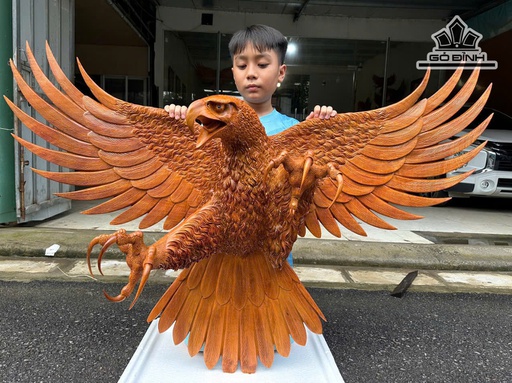 Tượng Đại Bàng Gỗ Hương Cao 100 Ngang 136 Sâu 33 (cm)