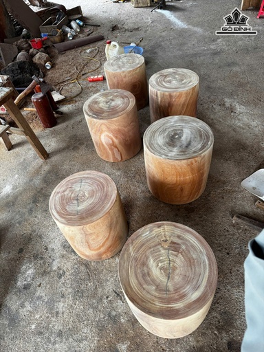 Bộ Đôn Gỗ Nu Nghiến Cao 40 Đường Kính 31-32-33 Đế 37 (cm)