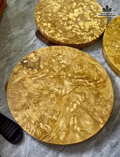 Mặt Bàn Tròn Kèm Chân Gỗ Nu Nghiến Đường Kính 70.8 Cả Viền (cm)