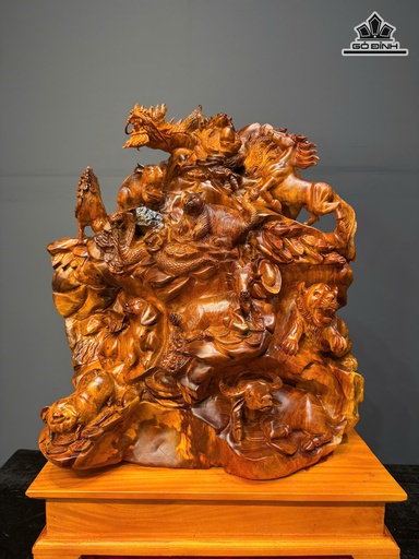 Linh Vật 12 Con Giáp Gỗ Hương Cao Cả Kỷ 73 Ngang 52 Sâu 30 (cm) - Kỷ Cao 11