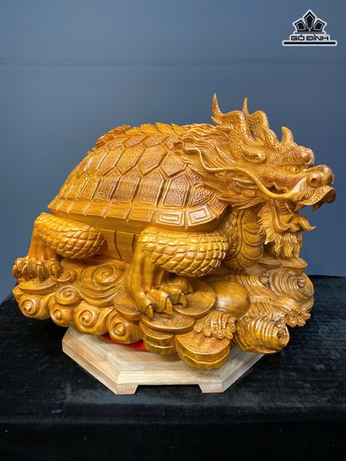 Tượng Long Quy Gỗ Ngọc Am Cao 54 Ngang 79 Sâu 62 (cm) - 54kg