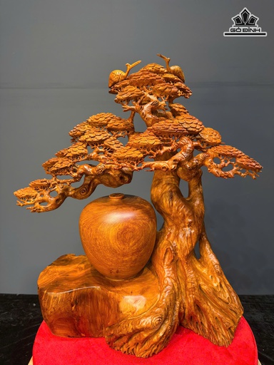 Bình Tùng Gỗ Hương Cao 63 Ngang 46 Sâu 35 (cm) - Đường Kính 16 (cm)