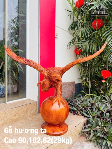 Tượng Đại Bàng Gỗ Hương Cao 90 Ngang 102 Sâu 62 (cm) - 29kg