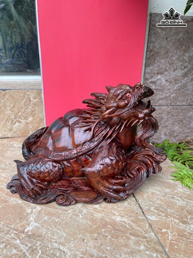 Tượng Long Quy Gỗ Trắc Cao 22 Ngang 35 Sâu 23 (cm)