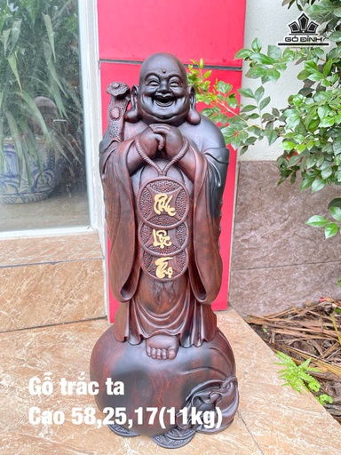 Tượng Phật Di Lặc Chúc Phúc Gỗ Trắc Cao 58 Ngang 25 Sâu 17 (cm) -11kg