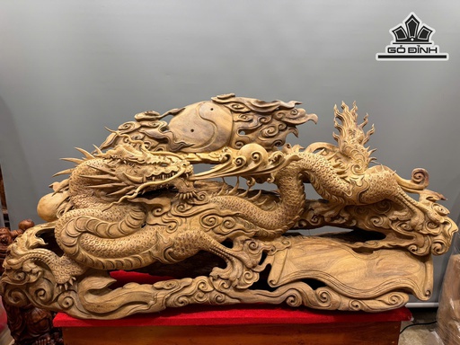 Tượng Nhất Long Gỗ Bách Xanh Cao Cả Kỷ 65 Ngang 110 Sâu 30 (cm) - Kỷ Cao 15