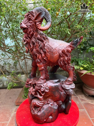 Tượng Nhất Dương Gỗ Mun Hoa Cao 60 Ngang 32 Sâu 23 (cm)