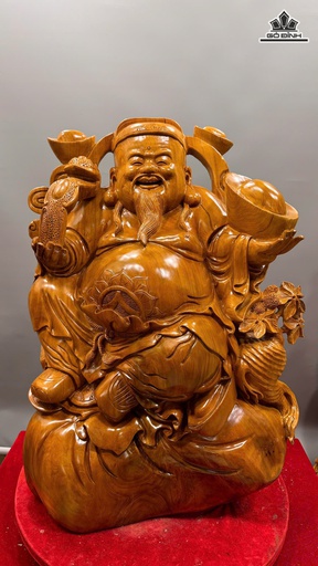 Tượng Thần Tài Gỗ Ngọc Am Cao 75 Ngang 52 Sâu 40 (cm) - 50kg