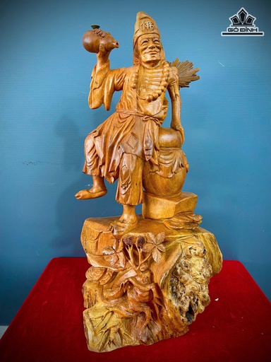 Tượng Tế Công Gỗ Hương Cao 72 Ngang 38 Sâu 22 (cm)