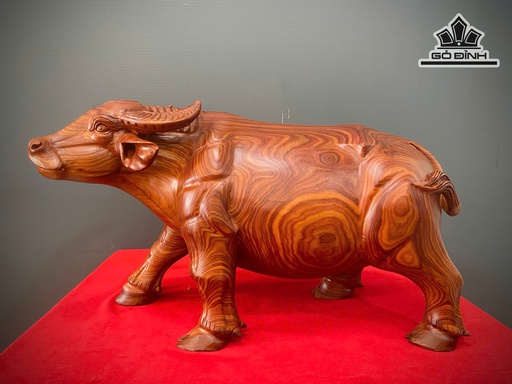 Tượng Trâu Gỗ Cẩm Cao 33 Ngang 60 Sâu 27 (cm)