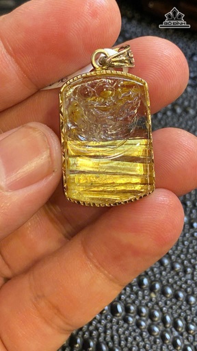Mặt Dây Rồng Đá Thạch Anh Tóc Vàng Kích Thước 29x18x9- 9,5gr
