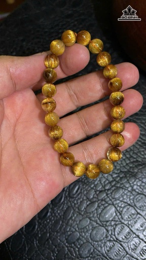 Vòng Đá Tóc Vàng Nâu Trục Mắt Mèo Kích Thước 8,8-21gr