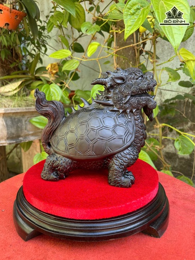 Tượng Long Quy Gỗ Trắc Cao 16 Ngang 18 Sâu 10 (cm)