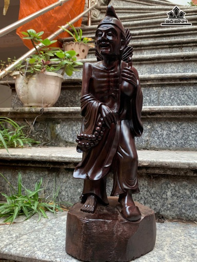 Tượng Tế Công Gỗ Trắc Cao 47 Ngang 17 Sâu 17 (cm)