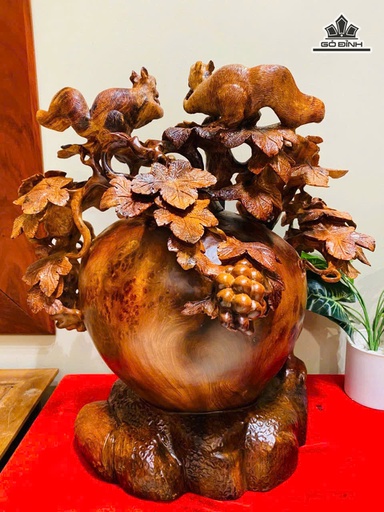 Chum Phú Quý Nho Sóc Gỗ Nu Hương Cao 60 Ngang 55 Sâu 42 (cm) - 25kg