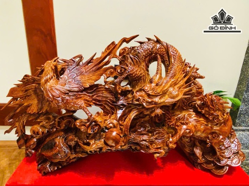 Tượng Tứ Linh Gỗ Cẩm Cao 46 Ngang 83 Sâu 26 (cm)