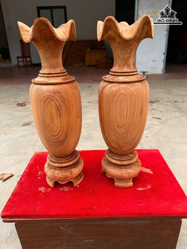 Lục Bình Gỗ Ngọc Am Cao 44,5 Đường Kính 13,2 (cm)