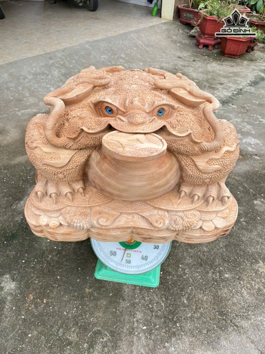 Tượng Thiềm Thừ Gỗ Ngọc Am Cao 36 Ngang 56 Sâu 51 (cm)