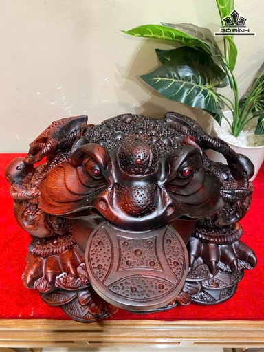 Tượng Thiềm Thừ Gỗ Trắc Cao 28 Ngang 35 Sâu 31 (cm)