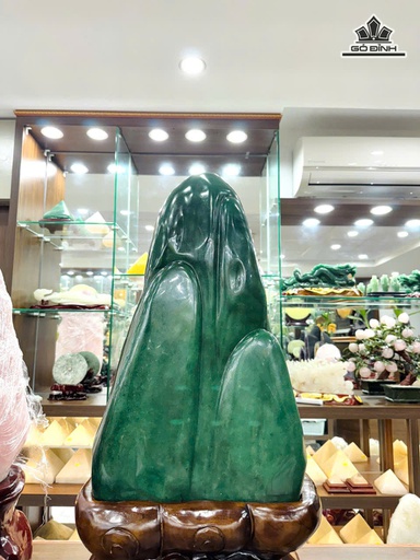 Tác Phẩm Đá Thạch Anh Xanh Cao 58 Ngang 38 Sâu 23 (cm) - Cao Cả Đế 88 (cm) - Nặng 88,5kg