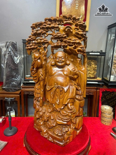 Tượng Phật Di Lặc Gỗ Ngọc Am Cao 88 Ngang 43 Sâu 23 (cm)