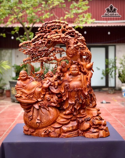 Tượng Song Hỷ Gỗ Hương Cao 86 Ngang 68 Sâu 30 (cm)