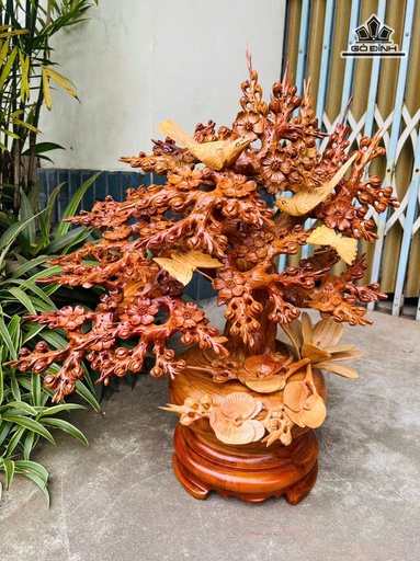 Bình Hoa Gỗ Hương Cao 65 Ngang 55 Sâu 30 (cm) - 9kg