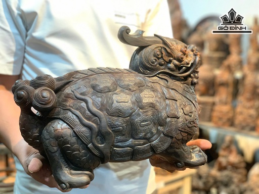 Tượng Long Quy Gỗ Trắc Cao 27 Ngang 41 Sâu 20 (cm) - 8,5kg