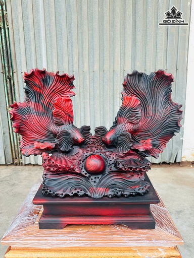 Tượng Cá Xiêm Gỗ Trắc Cao 47 Ngang 57 Sâu 25 (cm)