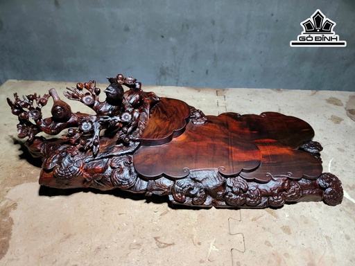 Khay Trà Uyên Ương Gỗ Trắc Cao 15 Ngang 56 Sâu 22 (cm)