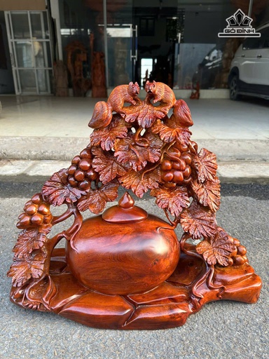 Chum Phú Quý Nho Sóc Gỗ Hương Cao 45 Ngang 55 Sâu 24  (cm)