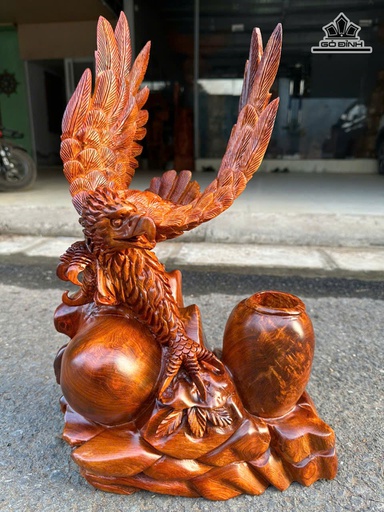 Tượng Đại Bàng Gỗ Hương Cao 48 Ngang 27 Sâu 20 (cm)