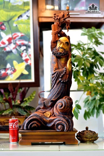 Tượng Đạt Ma Sư Tổ Gỗ Xá Xị Cao Cả Kỷ 85 Ngang 33 Sâu 26 (cm) - Kỷ Cao 10