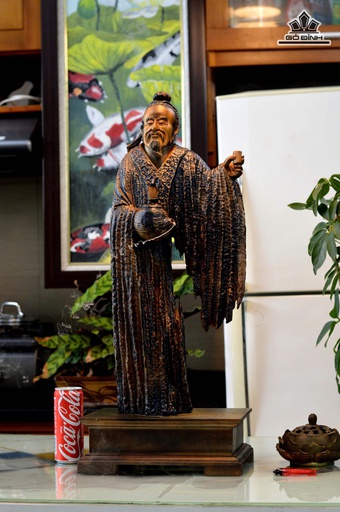 Tượng Thần Trà Gỗ Lũa Bách Xanh Cao Cả Kỷ 72 Ngang 26 Sâu 13 (cm) - Kỷ Cao 10