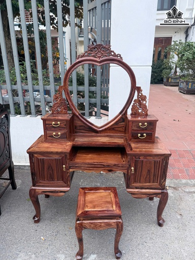 Bàn Trang Điểm Gỗ Cẩm Lai Cao 160 Ngang 120 Sâu 40 (cm)