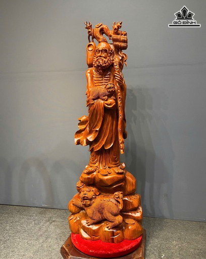 Tượng Đạt Ma Sư Tổ Gỗ Hương Cao 148 Ngang 55 Sâu 28 (cm)