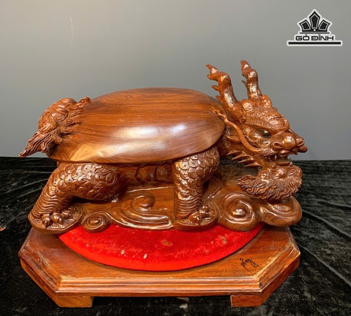 Tượng Long Quy Gỗ Cẩm Cao 25 Ngang 50 Sâu 39 (cm)