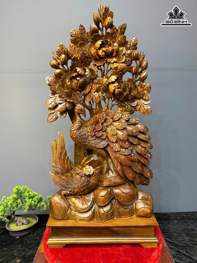 Tượng Phu Thê Viên Mãn Gỗ Bách Xanh Cao Cả Kỷ 88 Ngang 42 Sâu 18 - Kỷ Cao 10 (cm)