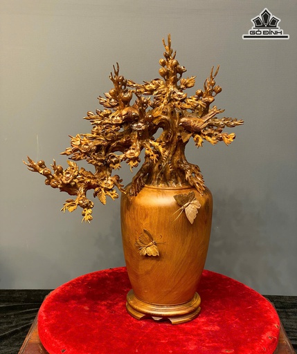 Bình Hoa Gỗ Bách Xanh Cao 56 Ngang 42 Sâu 24 (cm) - Đường Kính 16 (cm)